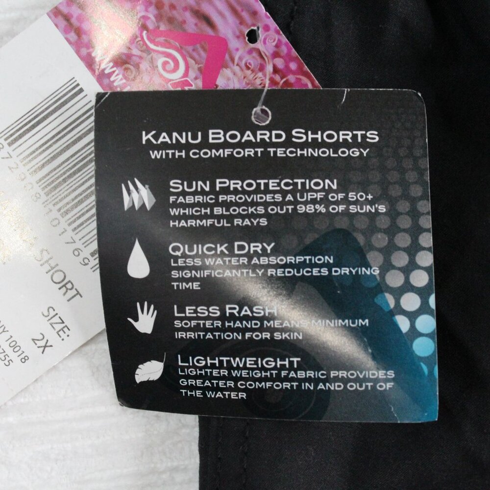 NWT Kanu Surf Mens 2XL Black Marina Cargo Pocket Swim Quick Dry Shorts - Picture 9 of 12